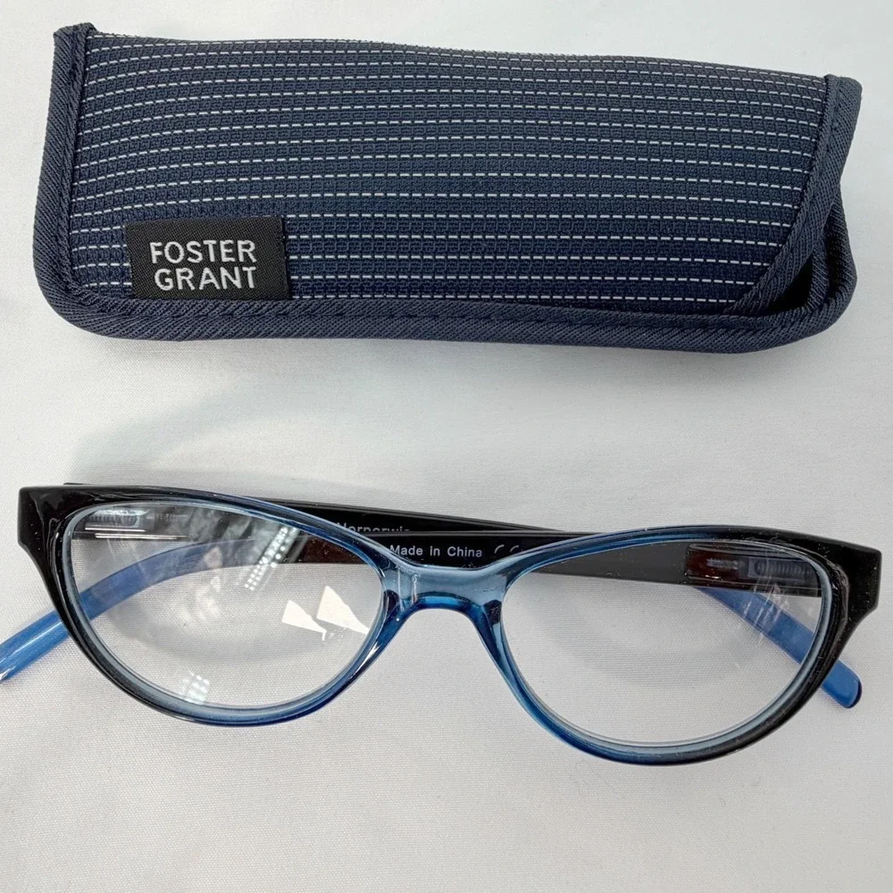Norperwis Cat Eye‎ Reading +1.75 Glasses Blue Black Gradient with Case 104-33